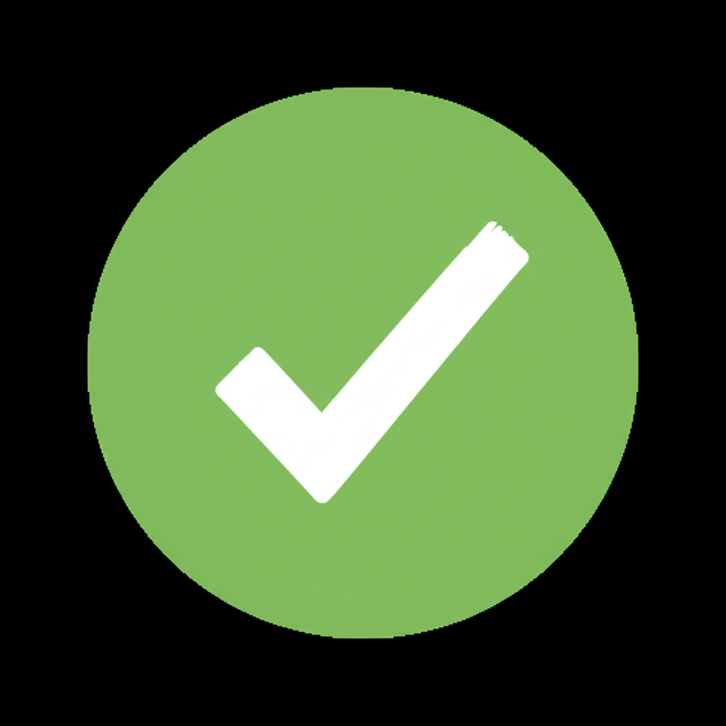 Grön check utan vit bakgrund